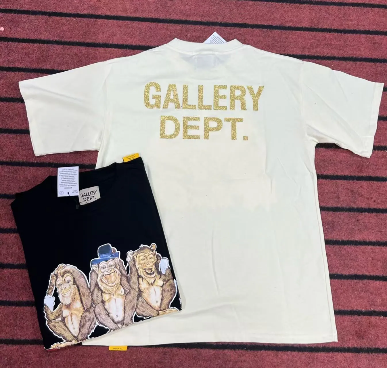 GALLERY.DEPT Summer new short-sleeved model number: D3317P110 Color: black apricot Size: S M L XL